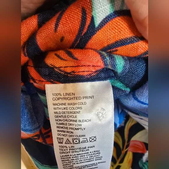 Tommy Bahama Linen Floral Hawaiian Shirt WOMEN MEDIUM - Picture 9 of 11